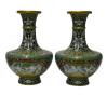 Chinese Cloisonne Pair of Storks Vases