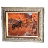 Clark Kelley Price - Oil on Board "Untitled" (Cowboys Roping Horses)