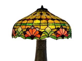 Bradley & Hubbard 25" Leaded Art Glass Table Lamp