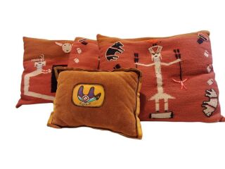 Julie Hopkins - Signed Navajo Weaving Pillows - Lot of Three