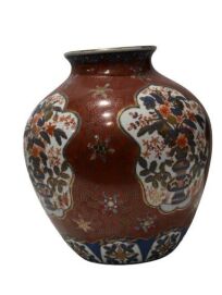 Chinese Cloisonne Floral Vase w/ Red Mark