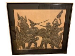 Thai Temple Rubbing - Charcoal on Rice Paper