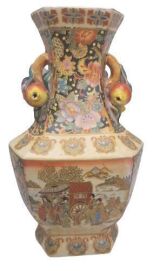 Chinese Famile Rose Export Vase - 20th Century - Heavy Gold Accentented