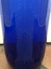 Cobalt Blue Etched Art Glass Vase Signed by Artist - 3