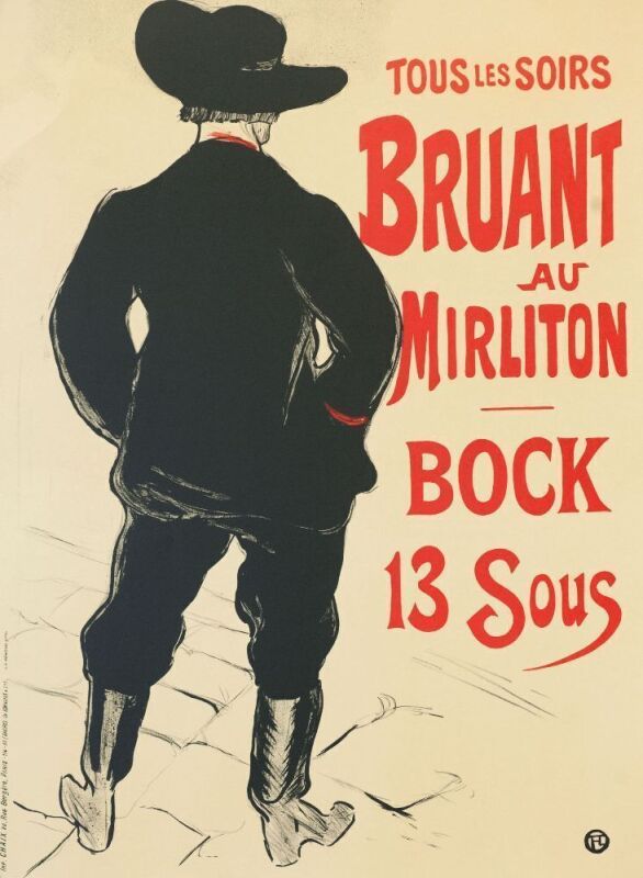 Bruant au Mirliton, Henri de Toulouse-Lautrec