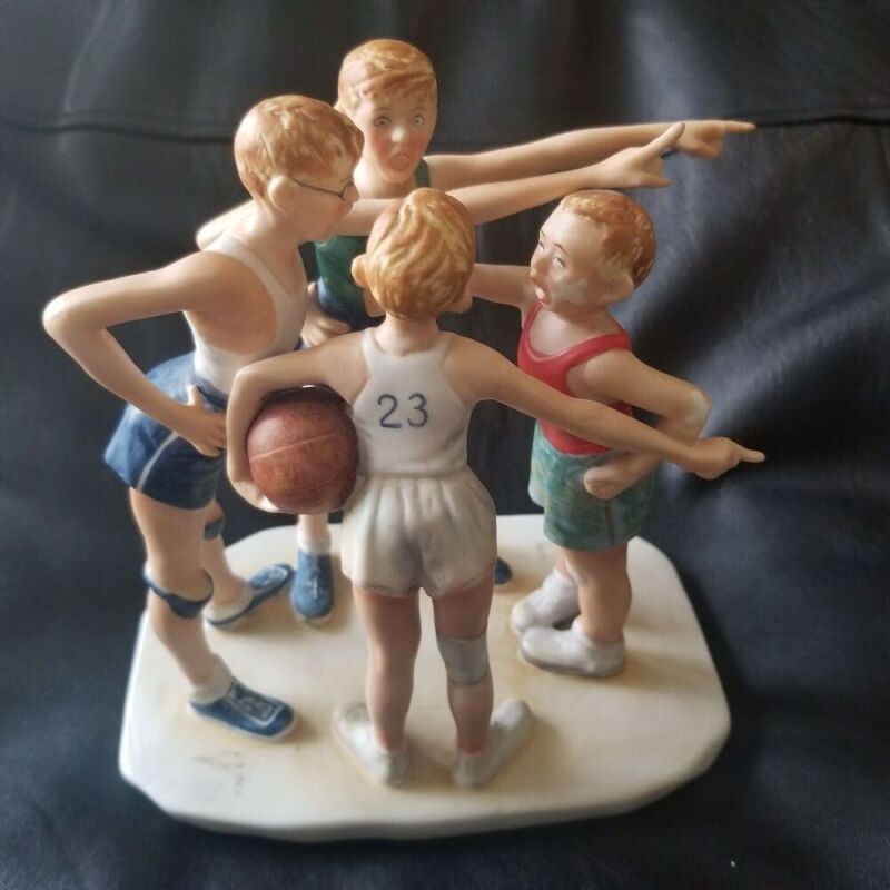Norman Rockwell ~ Gorham Porcelain Statue - "Oh Yeah!" Basketball