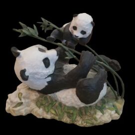 Franklin Mint ~ Panda Bear & Cub "Pride and Joy" - DJ Shinn
