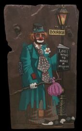 Pierre Louis Laiche -Original Art - Hand Painted Clown on Slate 