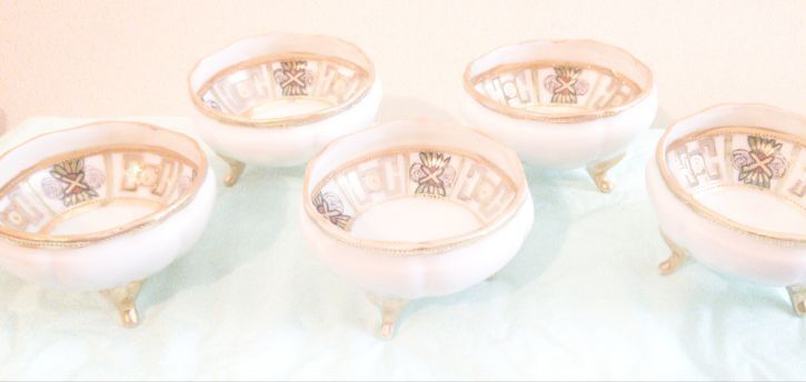 Japanese Nippon Set of (5) Porcelain Fingerbowls ~ Marked