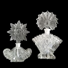 Imperial Glass Cut Pefume Bottles (Pair)
