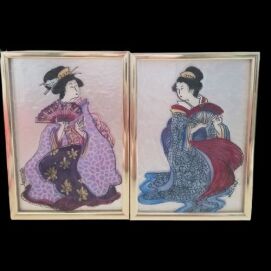Sandra Shumsky Acrylic Etchings ~ Japanese Geisha