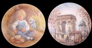 "Little Boy Blue" & "L'Arc De Triomphe" Collector's Plates