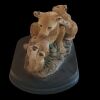 Aldon ~ "Asiatic Lions" Lioness Cubs Music Box Figure - 4