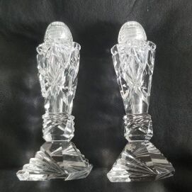 Crystal Cut Glass Salt & Pepper Shakers