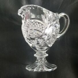 Crystal Cut Glass Footed Creamer