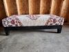 Woven wool topped ottoman with Wooden base/Legs - 2