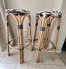 Wooden Accent Stools with Woven seat - 2