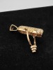 Hip-Hop Microphone CZ Encrusted Gold Fashion Jewelry Pendant - 2