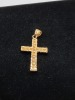 1.5"x2.25" Diamond-Like Stone Encrusted Cross Gold Fashion Jewelry - 2