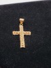 1.5"x2.25" Diamond-Like Stone Encrusted Cross Gold Fashion Jewelry - 3
