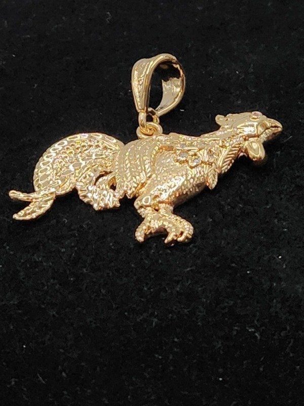 2"x1.25" Rooster Shaped Gold Fashion Jewelry Pendant
