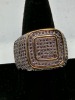 Diamond-Like Stone Encrusted Gold Fashion Jewelry Ring - 3