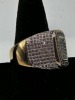 Diamond-Like Stone Encrusted Gold Fashion Jewelry Ring - 4
