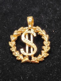 Money Sign Wreath Gold Fashion Pendant