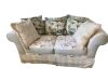 Fabric Sofa and Pillows w/ Floral Pattern