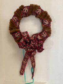 Hand Made Christmas Wreath Made of Fur