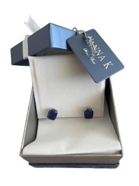 Earrings Sapphires & Diamond Simulants Platineve 5.75 Ctw