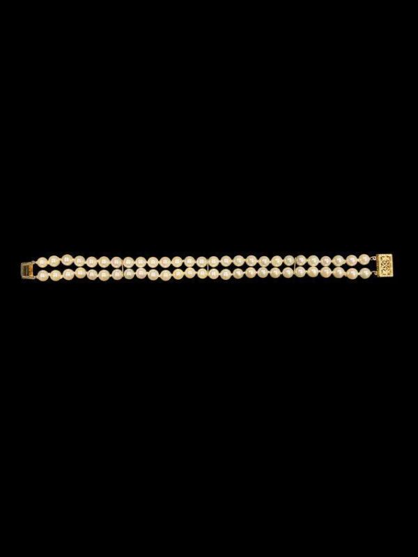14KT gold pearl stamped lady's bracelet
