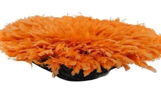 Orange JuJu Hat - Lrg Feathers