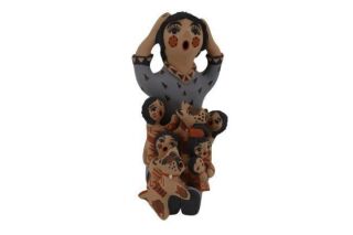 Bonnie Fragua Signed Pottery "Storyteller" - Jemez Pueblo, NM. WA/A town