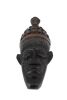 African Hand Carved Mask - Metal Hammered Plate