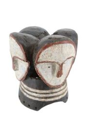 Multiple Faces Wood Mask - Wooden Carved Possibly African