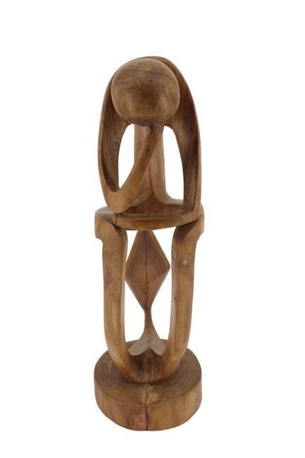 Teak Seated Thinking Man Hand Carved