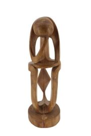 Teak Seated Thinking Man Hand Carved