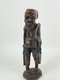 Malawi Chichrwa Fisherman - Black Mahogany Heavy Hand-carved