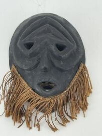 African Mask Hand Carved with Beard