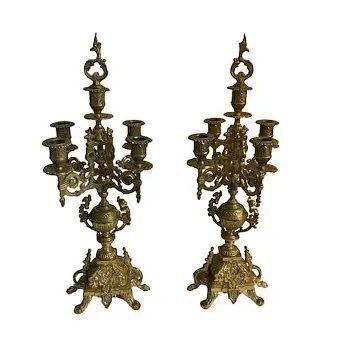 Brass Italian Brevettato Candelabras Baroque Style