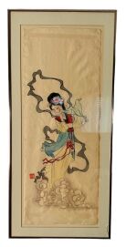 Japanese art piece - Oriental woman image on paper