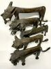 Bronze (4) Lion Cows & (1) Buffalo - Aboriginal Indigenous Art