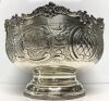 English Sheffield Chased Silver Plate Punch Bowl - 2