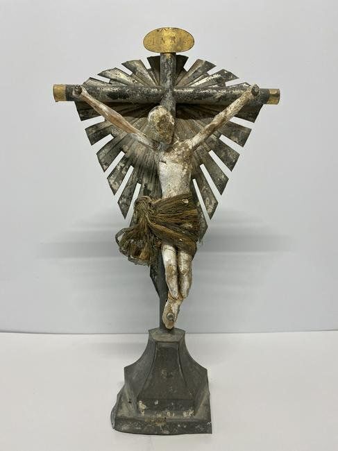 Asuncion (Ascension) Cross Of Tin & Wood - Spanish Colonial Religious