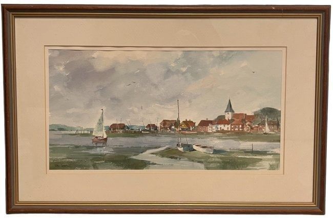 Tom Groom "Boats at Bosham" - Acrylic Ink