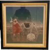 "Foreign Dance" - Paint depicting Woman with Instrument and Elephant