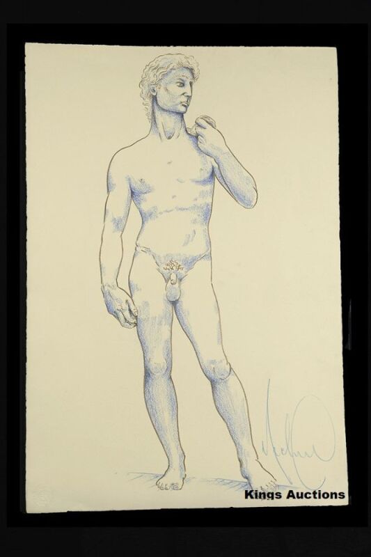 Artwork / Fine Art Signed by Michael Jackson - Michael's Statue of David, after Michelangelo