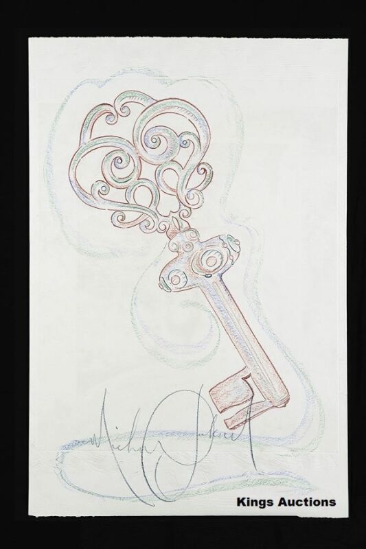 Double Sided - Artwork / Fine Art Signed by Michael Jackson - A. "Key III" & B. "The Book"